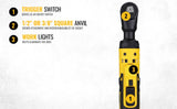 DeWalt DCF512N-XJ - Llave de carraca 18V XR, 1/2", Longitud total de 360 mm, Motor sin escobillas, 95 Nm, Luz LED, No incluye batería ni cargador