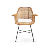 SILLA 66X58X83 MIMBRE NATURAL/METAL NEGRO