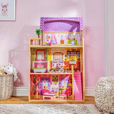 KidKraft Casa de muñecas de Madera Kayla con Muebles y Accesorios incluidos, Casita de Juguete con balcón para muñecas de 30 cm, Juguetes niños y niñas Desde 3 años (65092) Exclusivo en Amazon