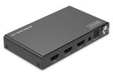 DIGITUS DS-55339 Divisor HDMI 1x2 – Entrada: 1 Puerto/Salida: 2 Puertos – UHD 8K/60 Hz HDTV: 7680 × 4320p – HDCP 2.3 & HDMI 2.1 – HDR, Deep Color, Interruptor EDID – Toslink, Estéreo (3,5 mm)