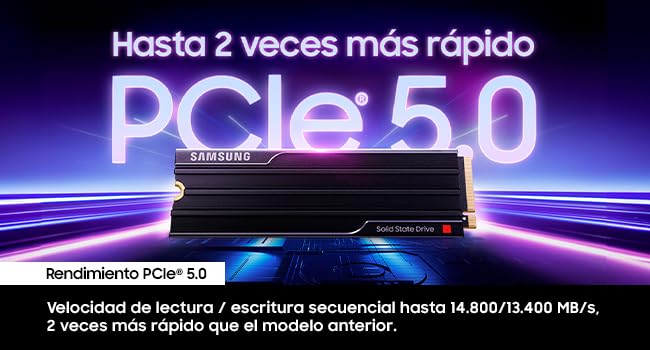 Samsung Memoria MZ- VAP4T0BW 9100 PRO SSD Interna 8TB, PCIe 5.0 x4, NVMe 2.0, Memoria Diseñada para Profesionales y Jugadores, Compatible con PC, Móvil y Consola de Juegos