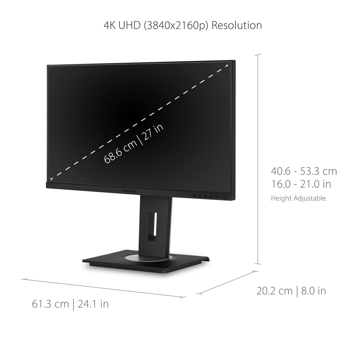 Monitor ViewSonic 27" 4K Ultra HD 60 Hz