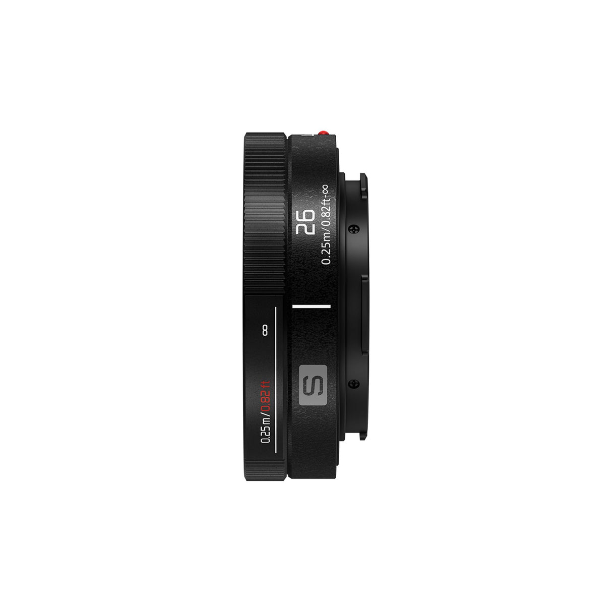 Panasonic Lumix S-R26E Lente De Montura L F8 de 26 mm, Lente De Cámara Gran Angular de Fotograma Completo, Longitud Focal Fija, Enfoque Manual, Anillo De Enfoque Mecánico, 58 g, Negro