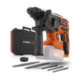 Hammer de Broma inalmbrica 40V 5J SDS -Plus sin escobillas + 5 Accesorios - Dual Power PowDP15680 - Entregado sin batera o Cargador