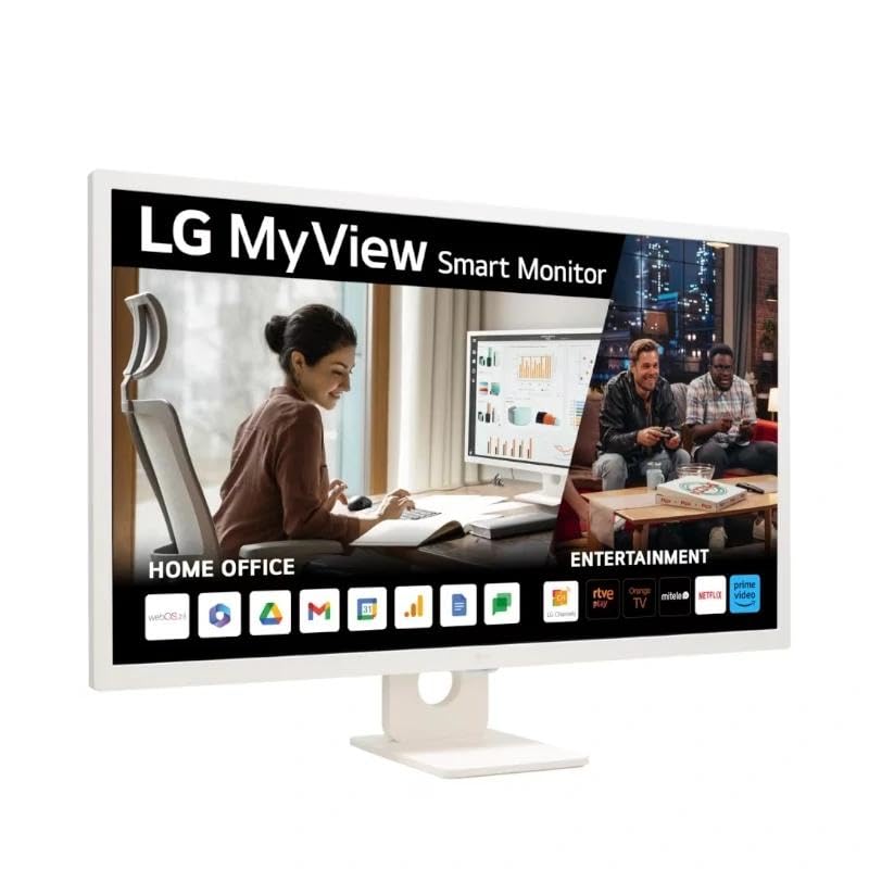 Monitor Smart 32" IPS FHD con Conexiones HDMI y USB, Ideal para Entretenimiento y Trabajo en múltiples Aplicaciones.