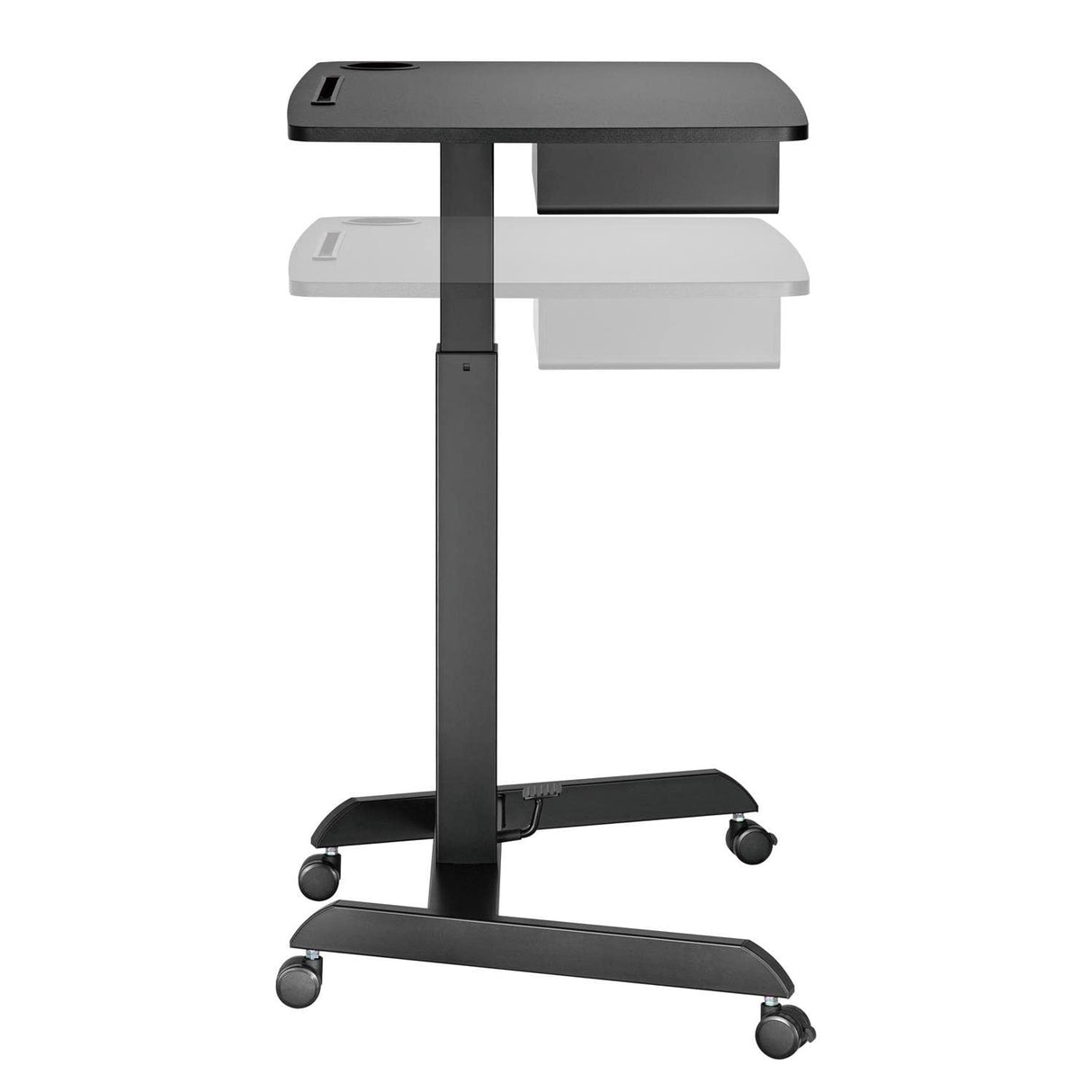 Maclean MC-903B Mesa para Portátil Regulable en Altura con Ruedas y un Cajón | Escritorio para Trabajar de Pie y Sentado | Altura Regulable hasta máx. 113cm, máx. 8 Kilos
