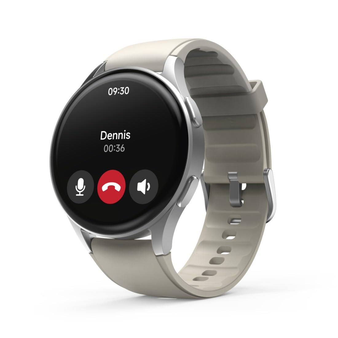 HAMA | Smartwatch 8900 (Reloj Inteligente, con GPS, Pantalla Tactil Amoled, Reloj Deportivo, Permite Hacer Llamadas en Manos Libres) Color Plata y Beige.