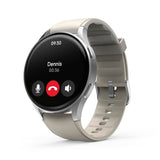HAMA | Smartwatch 8900 (Reloj Inteligente, con GPS, Pantalla Tactil Amoled, Reloj Deportivo, Permite Hacer Llamadas en Manos Libres) Color Plata y Beige.