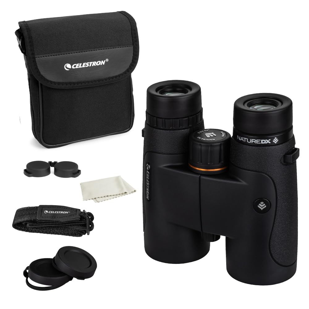 Celestron 72322 Nature DX 8x42: prismáticos para Exteriores y para observar Aves, con Revestimiento múltiple Completo y prismas BaK-4, Carcasa revestida de Goma y Resistente al Agua y el vaho