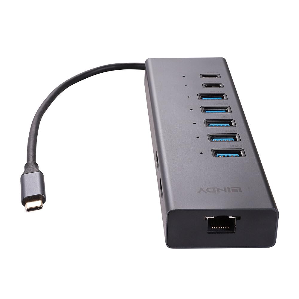 Lindy 43373 DST-Mini Duo, Mini Docking Station para portátiles USB-C 2X 4K HDMI