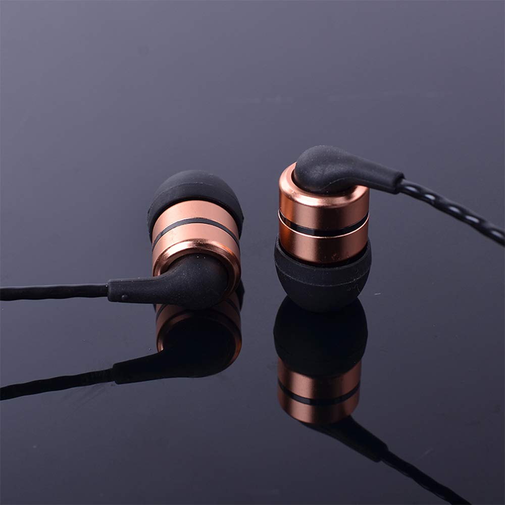 SoundMAGIC Auriculares In-Ear con micrófono, E80C Auriculares, Estéreo Auriculares con Cable para teléfonos Inteligentes, Conector Universal de 3,5 mm, cancelación de Ruido,Graves potentes,Dorado