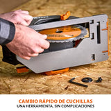Evolution Power Tools R185CCS-Li Sierra circular sin cable y sin escobillas 18v Li-Ion Incluye hoja TCT Multi-Material, Corta Madera, Metal, Plástico y Más, Guía Incluida, Batería No Incluida, 185mm