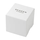 Skagen Signatur Lille Reloj para mujer, Movimiento de cuarzo a dos agujas en tono dorado con correa de acero o piel, 30 mm, Marrón Y Blanco