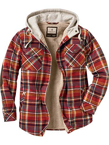 Legendary Whitetails Chaqueta de Franela con Capucha y Forro bereber para Hombre Camp Night