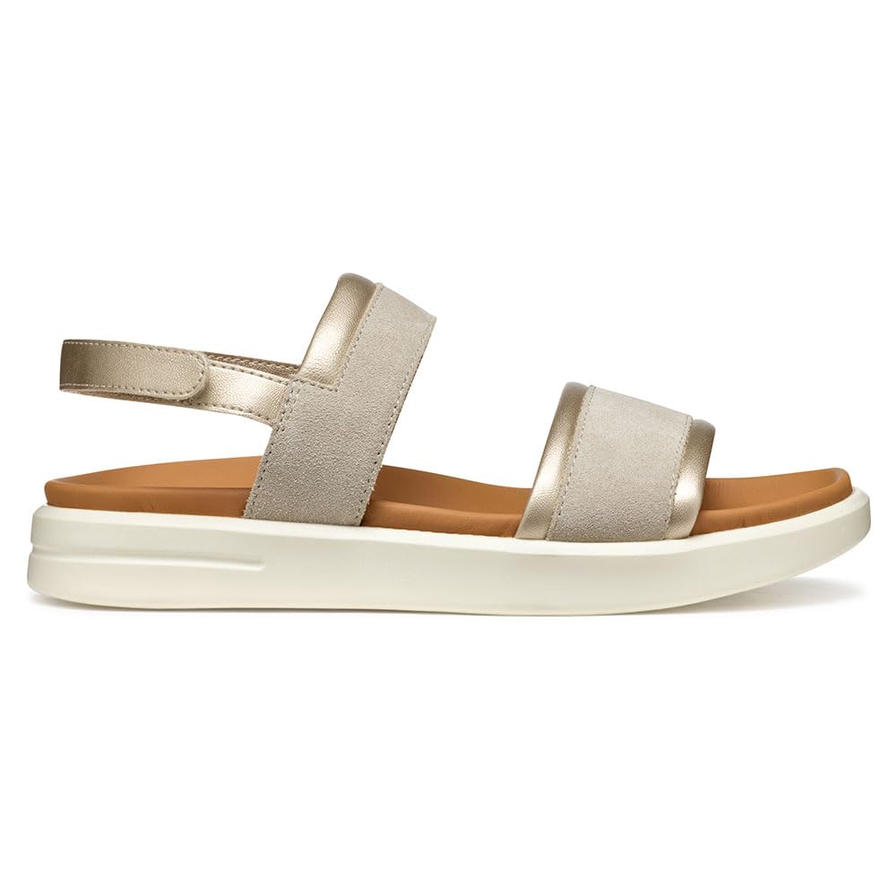 Geox D XAND 2S A, Sandalia Mujer, Lt Taupe/Lt Gold, 41 EU
