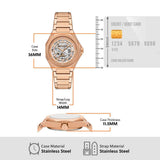 Armani Exchange Orologio da Donna, Movimento automatico a tre lancette e cassa da 36 mm con cinturino in Acciaio inossidabile, Tono Oro