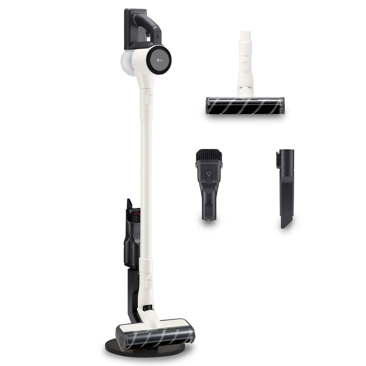LG A9C-SLIM1C - Aspirador Escoba CordZero, Aspiradora con Sistema de Compresión de Polvo, Ciclónico, 150W Succión, Boquilla Varias Superficies, Base de Parking, 1.9 Kg, Blanco