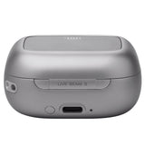 JBL Live Beam 3 Auriculares inalambricos de botón con almohadillas,True Wireless con cancelación de ruido adaptable, hasta 48 horas de reproducción, Bluetooth, audio de alta resolución, plateado