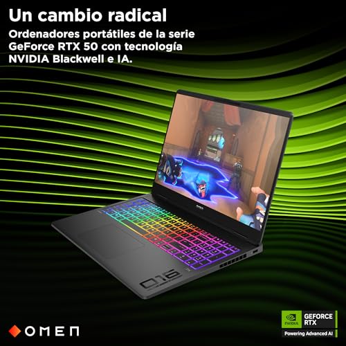 HP OMEN MAX - Ordenador Portátil Gaming de 16" OLED 240Hz (Ultra 9-275HX, 32GB RAM, 1 TB, NVIDIA GeForce RTX 5070 8GB, Windows 11) Negro - Teclado QWERTY Español