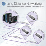 TRENDnet, TI-G102i, Conmutador DIN-Rail Industrial Gigabit L2 Administrable de 10 Puertos, 8 Gigabits, 2 SFP, Montaje en Riel DIN, IP30, Divisor Ethernet, Negro