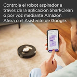 Shark PowerDetect Robot Aspirador, Vaciado automático, navegación 3D y LiDAR, Base antialérgenos, tecnología NeverStuck, para alfombras, Suelos y Pelo de Mascotas, WiFi/App, Negro, RV2820VEEU