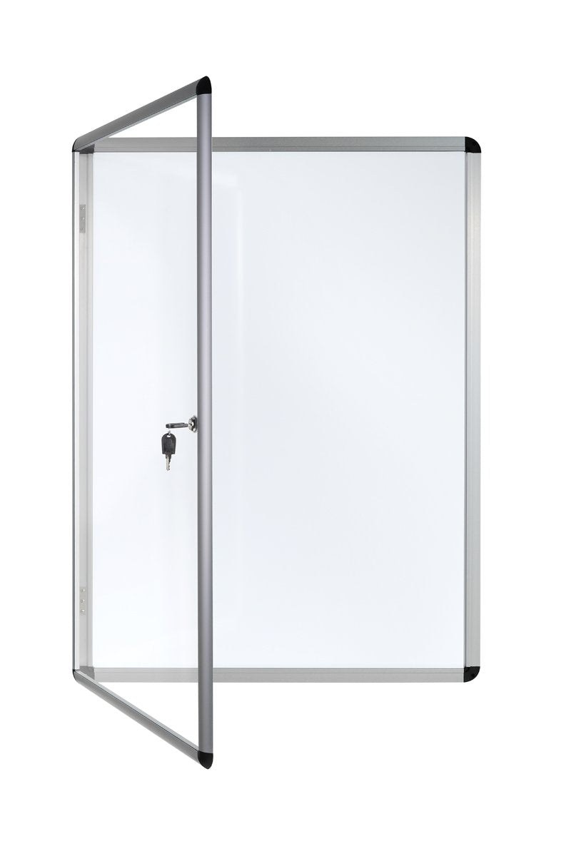 Bi-Office Enclore - Vitrina de interior Magnética para 4 Hojas A4, con Puerta de Aluminio y Cerradura, 500 x 674 mm