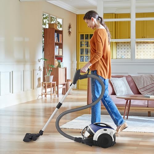 LG VK8506NHAC - Aspirador sin Bolsa 650W, Sistema Kompressor, Turbo Ciclónico, Aspiradora Tubo Telescópico, Depósito 1,2Lx3, Regulador Potencia, Especial mascotas, Cepillo 2en1 alfombra-suelos,Azul