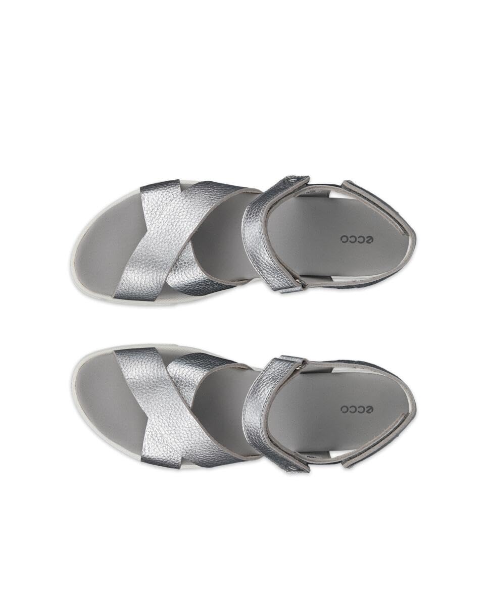 ECCO Damara Sandal, Sandalia Mujer, Pure Silver Metallic, 42 EU