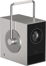LG PU600U - Proyector CineBeam 4K UHD, Láser 3 Ch (RGB), Smart TV WebOS 24, Brillo 600 Lúmenes, HDR10 y HLG, Pantalla hasta 120", AirPlay 2 y Screen Share, Bluetooth, Plata/Negro