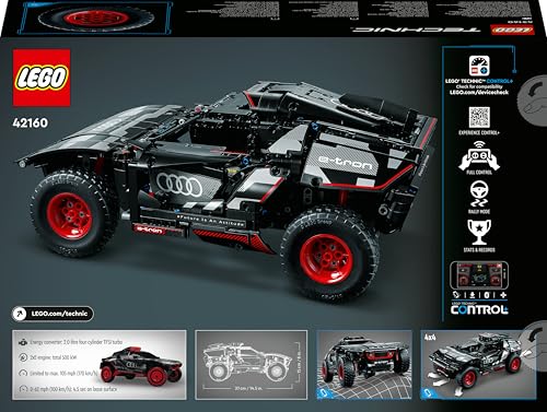 LEGO 42160 Technic Audi RS Q e-Tron Coche de Juguete Teledirigido, Maqueta de Coche Todoterreno de Rally Dakar, Control Remoto por App Control+, Idea de Regalo para Niños y Niñas a Partir de 10 Años
