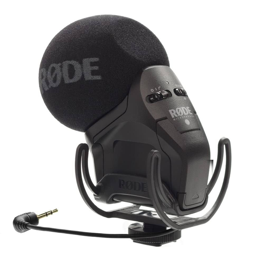 Stereo VideoMic Pro de RØDE - Versátil micrófono estéreo para uso en cámara con dos cápsulas de ½ pulgada en disposición fija X/Y para filmaciones, creación de contenidos y grabación en localizaciones