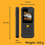 JCB Tradesman 4 Robusto Impermeable 4G Móvil Sin SIM Teléfono Dual-SIM con antorcha TP1242 - Negro