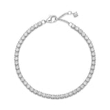 Pandora Timeless Pulsera de tenis centelleante de plata de ley con circonitas cúbicas transparentes, 16