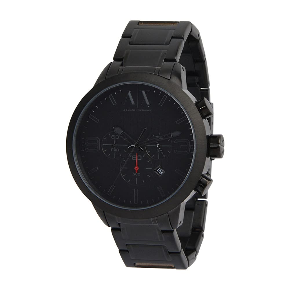 Armani Exchange Reloj hombre, movimiento cuarzo cronógrafo y caja 49mm con correa acero, Grafito
