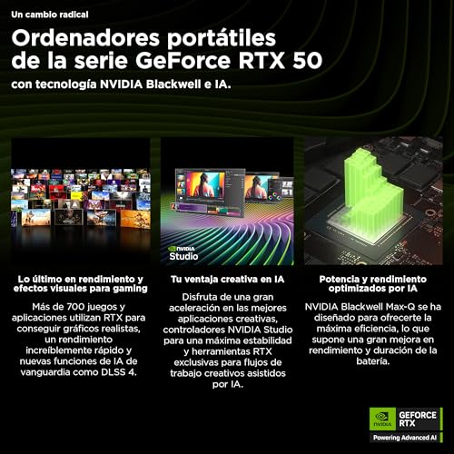 HP OMEN MAX - Ordenador Portátil Gaming de 16" OLED 240Hz (Ultra 7-255HX, 32GB RAM, 1 TB, NVIDIA GeForce RTX 5060 8GB, FreeDos) Negro - Teclado QWERTY Español