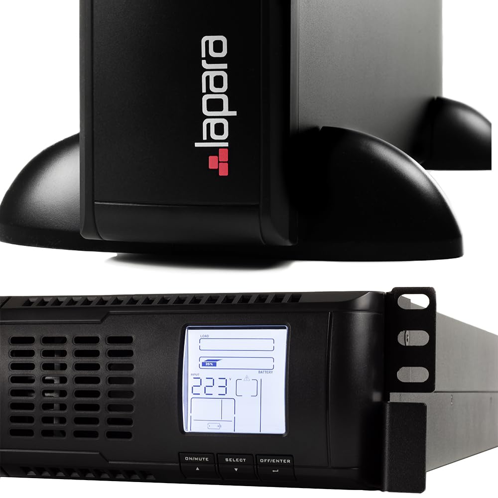 Lapara LA-ITR-3000-LCD-V0.9 Sistema de Alimentación Ininterrumpida SAI 3000VA 2700W LCD Interactivo Sinusoidal Rack