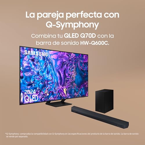 SAMSUNG TV QLED 4K 2024 55Q70D Smart TV de 55" con más de 1.000 Millones de Colores, el Mejor Smart TV, GANA Las partidas a 120Hz y Escucha Todos los Altavoces con Q-Symphony