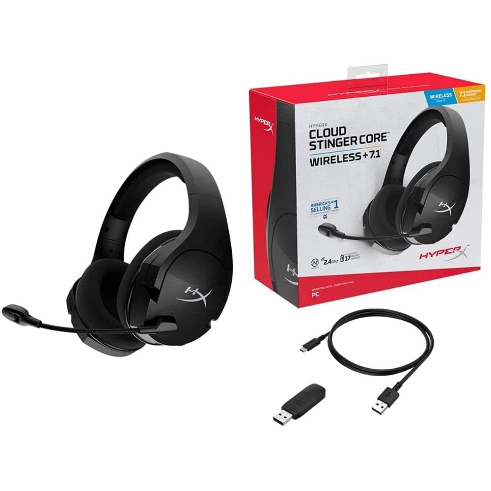 HyperX Cloud Stinger Core, Auriculares inalámbricos ligeros para juegos, DTS Headphone:X spatial audio, para PC