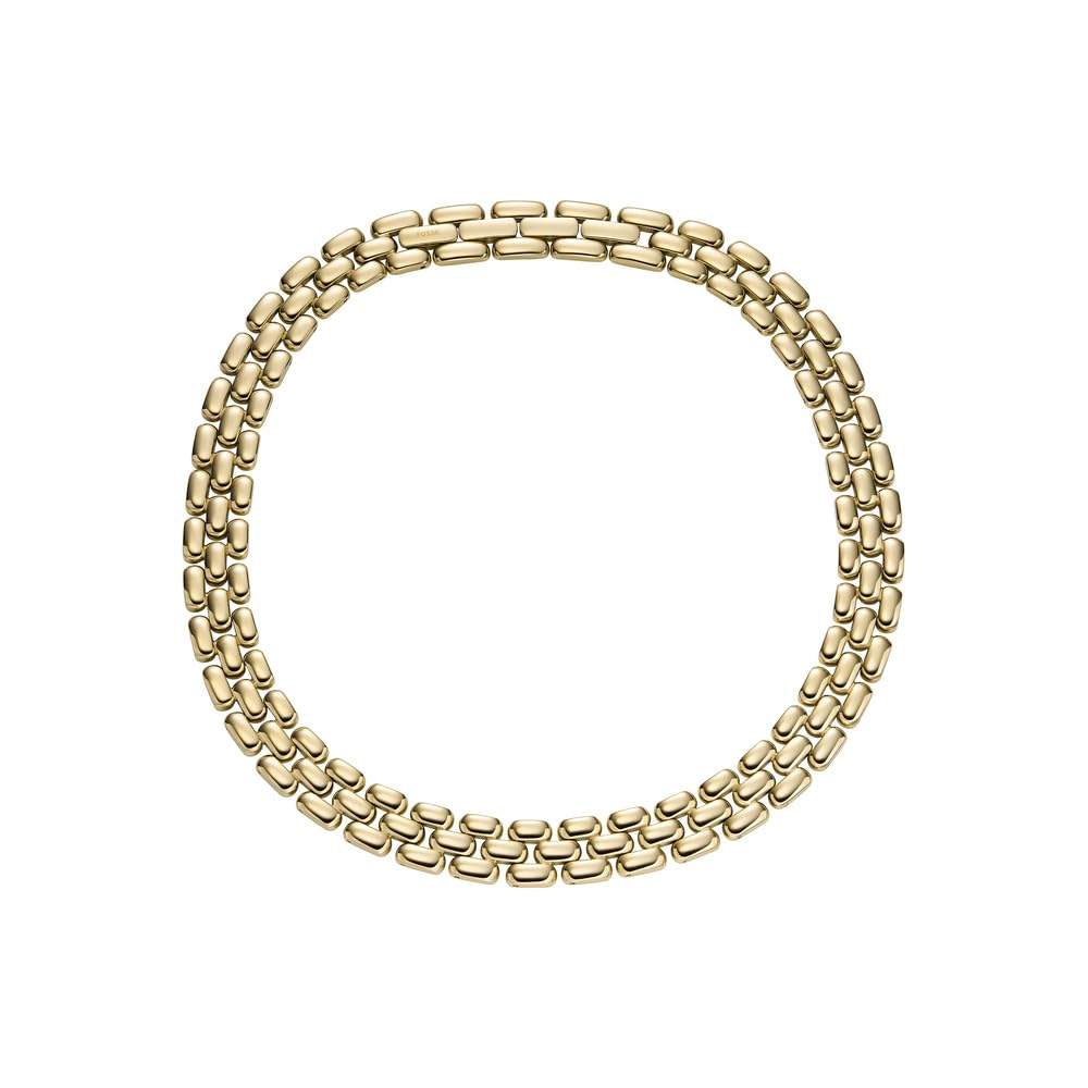 Fossil Pulsera de mujer de acero inoxidable con cierre desplegable