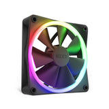 NZXT Ventiladores RGB F120 - RF-R12TF-B1 - Personalización avanzada de iluminación RGB - Refrigeración silenciosa - Triple (ventilador RGB y controlador incluidos) - Ventilador de 120 mm - Negro