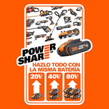 WORX Clavadora a batería 20V - 18GA PowerShare | WX842.9 | Clavos de 1,2mm y hasta 50mm de largo