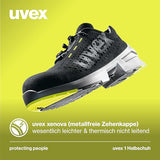 Uvex Zapatos de Trabajo 1 - Zapatos de Seguridad S1 SRC ESD - Cal-Negro, Talla:41