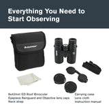 Celestron 72332 Nature DX ED 8x42: prismáticos para aves y exteriores, lentes objetivo con dispersión baja, revestimiento múltiple completo y prismas BaK-4, carcasa revestida resistente al agua y vaho