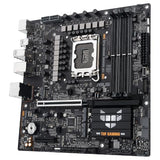 ASUS TUF Gaming B860M-PLUS, Placa Base Intel mATX, 12+1+2+1 etapas de alimentación DrMOS 80A, DDR5, PCIe 5.0, 3 Ranuras M.2, Realtek 2.5Gb Ethernet, DisplayPort, HDMI, USB 20Gbps Tipo-C