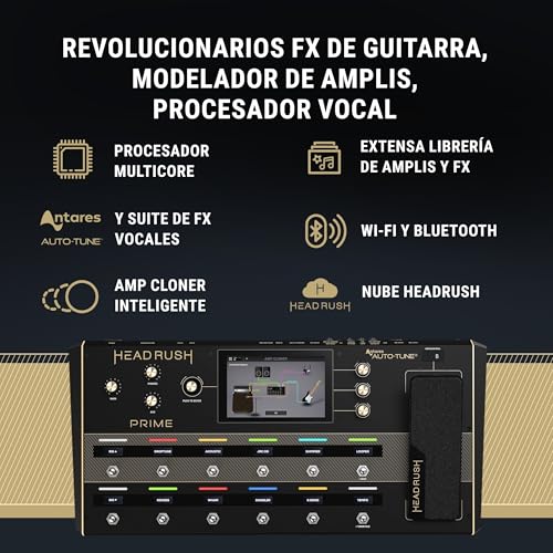 HeadRush Prime - Pedal Multiefectos Guitarra y Voz, Procesador de Modelado con Amp Cloner, Antares Auto-Tune, WiFi, Pantalla Táctil, Looper y Bluetooth