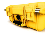 PELI 1400 Maletín técnico para el Transporte de Equipos electrónicos, audiovisuales y fotográficos, IP67 estanco, 9L de Capacidad, Fabricado en Alemania, con Espuma Personalizable, Color Amarillo