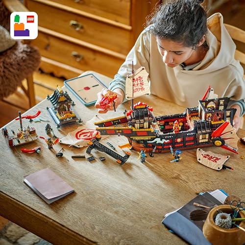 LEGO Ninjago Bounty del Templo - Barco de Juguete Interactivo con Techo Desmontable y 6 Minifiguras Inc. Cole, Zane y NYA - Regalo para Chicos de 14+ Años Fans de El Renacer de los Dragones 71848