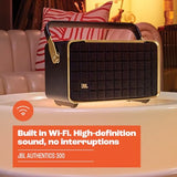 JBL Authentics 300, altavoz inteligente portátil, con tecnología Bluetooth, Wi-Fi integrado y asistente de voz, negro, Enchufe EU (tipo C)