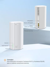 Tenda 5G01 - Router 5G SIM WiFi 6 1500Mbps, Módem 5G/4G LTE con Doble Banda, Ranura Tarjeta Nano SIM, Plug & Play, Puerto Gigabit WAN/LAN, 6 Antenas Internas, Mesh Wi-Fi+, 5G NR Router | Nivel Básico
