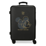 Disney Mickey Outline Maleta mediana Negro 46x65x23 cms Rígida ABS Cierre de combinación lateral 56L 3 kgs 4 Ruedas dobles